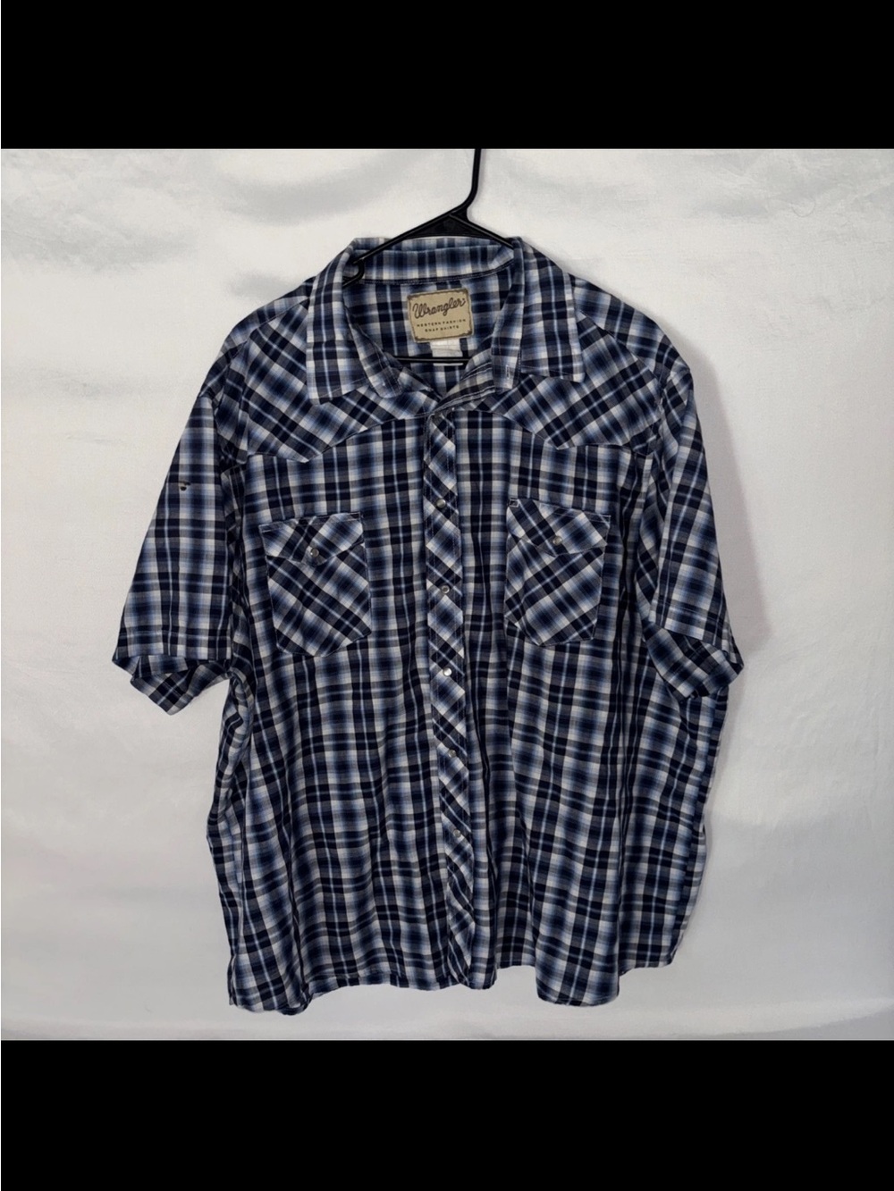 Wrangler Western Fashion Snap Shirt Plaid Pearl Snap Long Sleeve